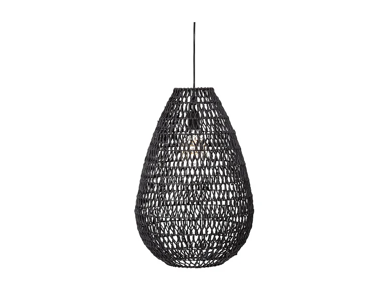 Luminaire Suspension en Métal & Papier D 37.5 cm Noir
