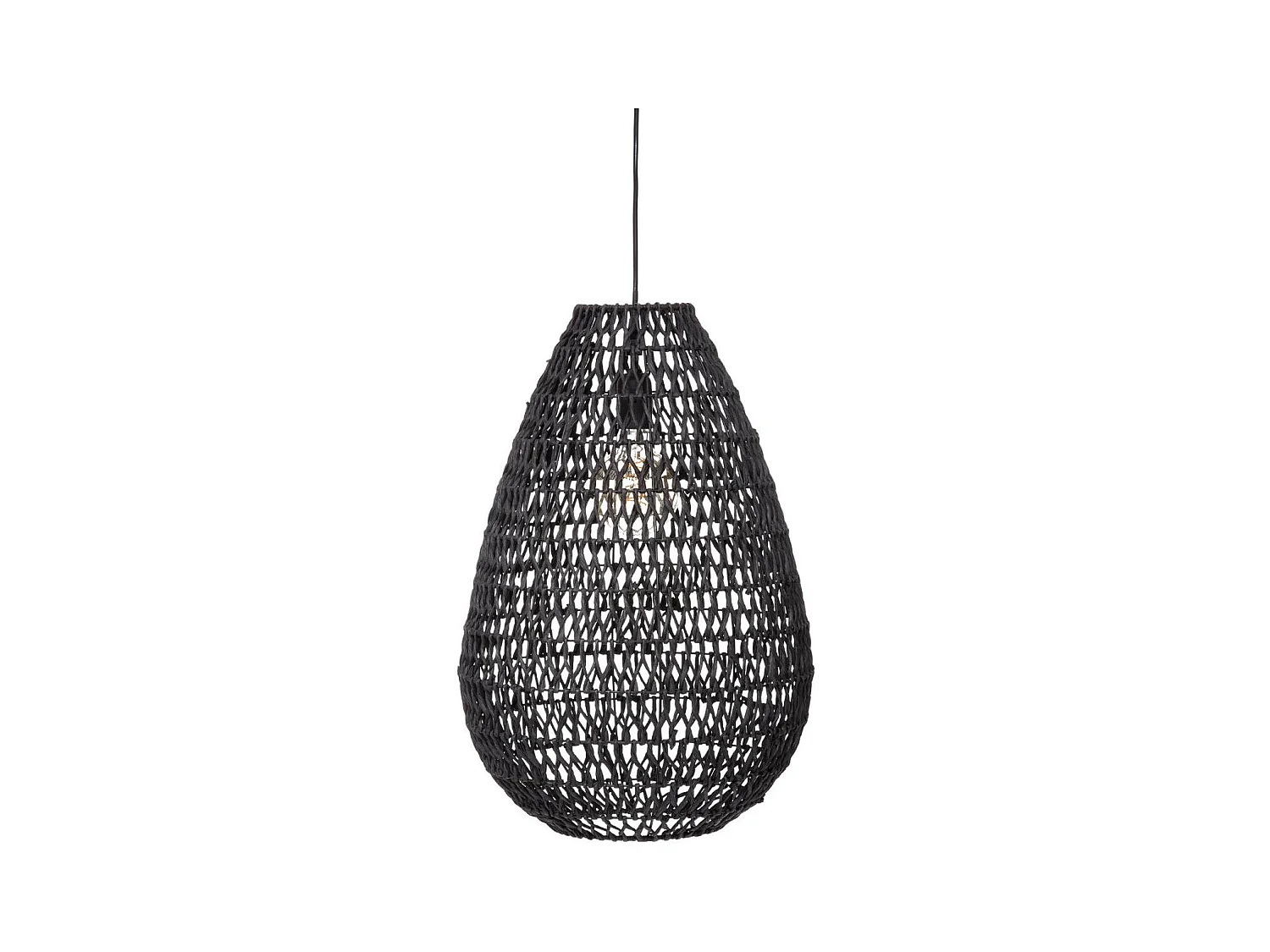 Luminaire Suspension en Métal & Papier D 37.5 cm Noir
