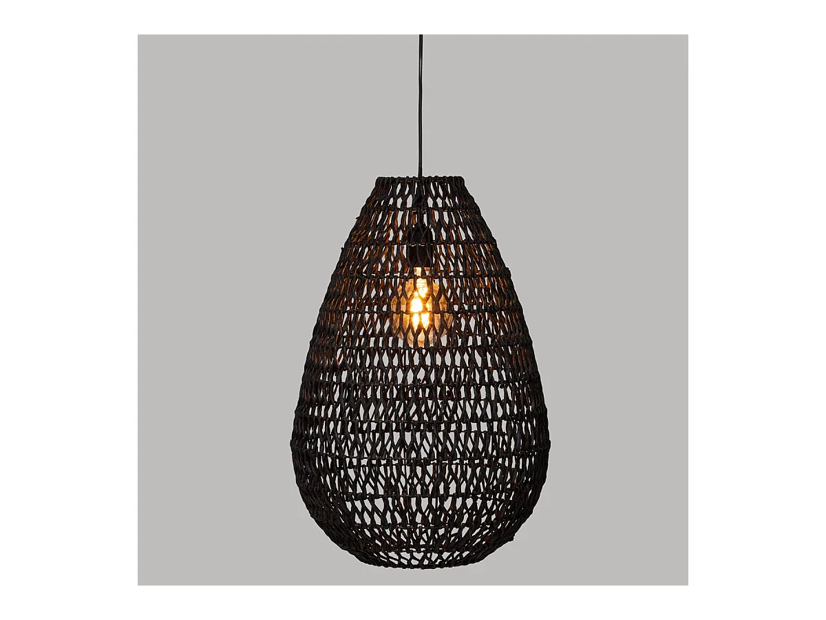 Luminaire Suspension en Métal & Papier D 37.5 cm Noir