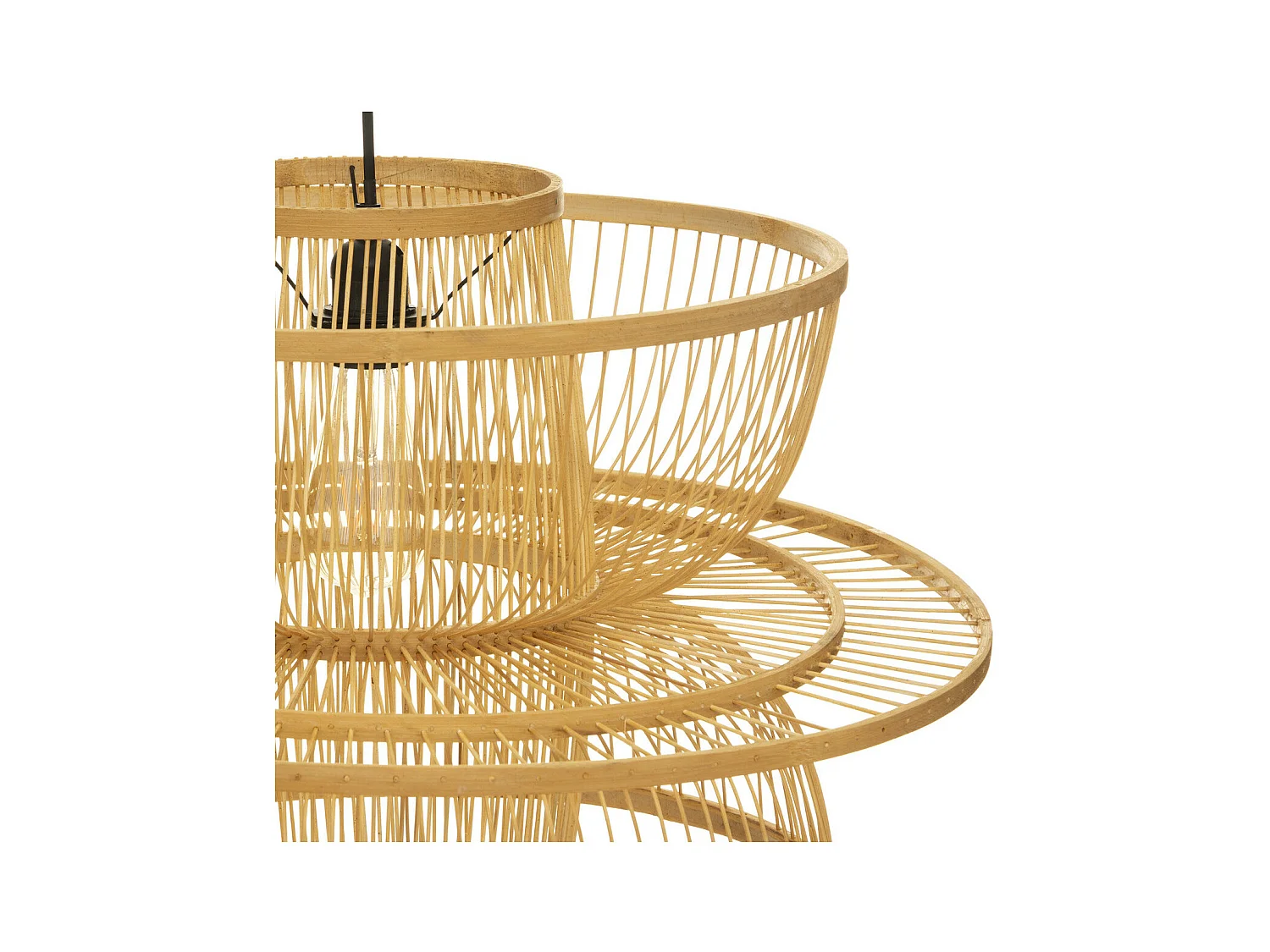 Luminaire Suspension en Bambou Naturel D. 58 x H. 45 cm