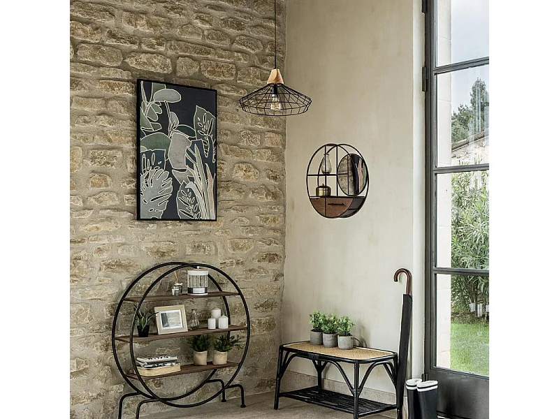 Luminaire Suspension en Métal filaire Noir D 38 cm