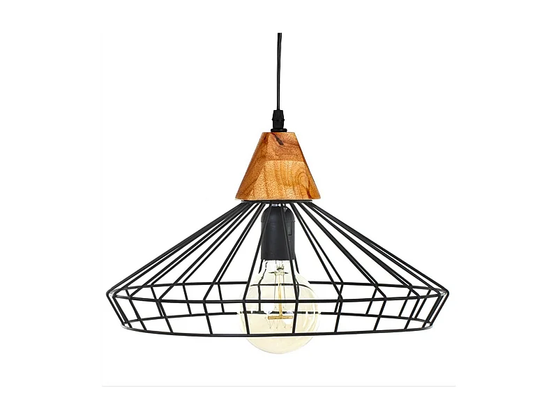 Luminaire Suspension en Métal filaire Noir D 38 cm