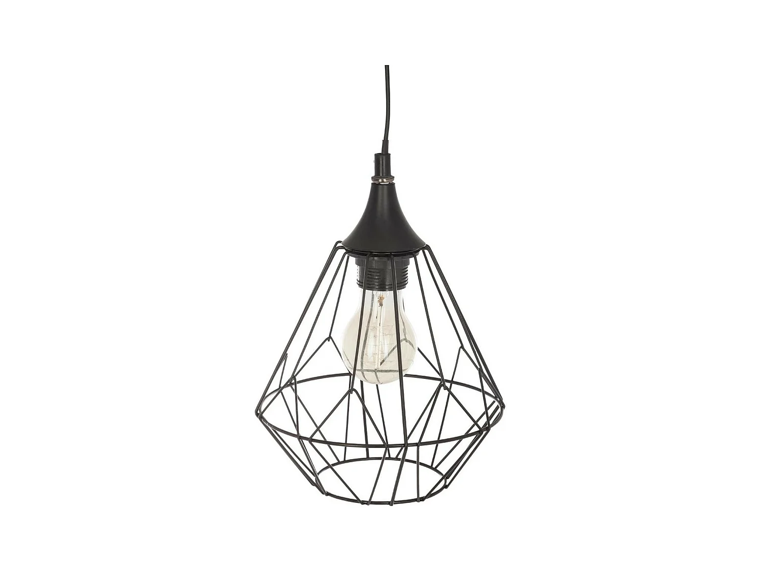 Luminaire Suspension en Métal filaire Noir D 19 cm