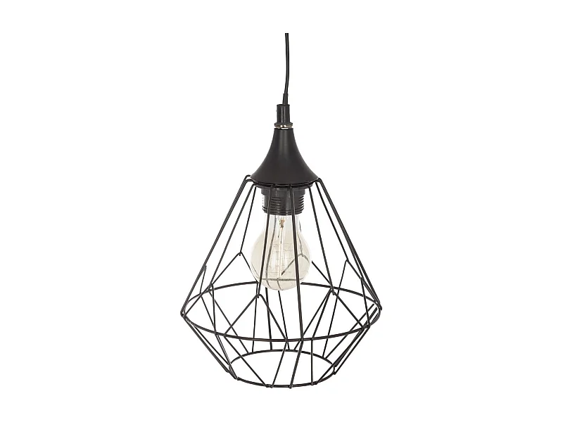 Luminaire Suspension en Métal filaire Noir D 19 cm