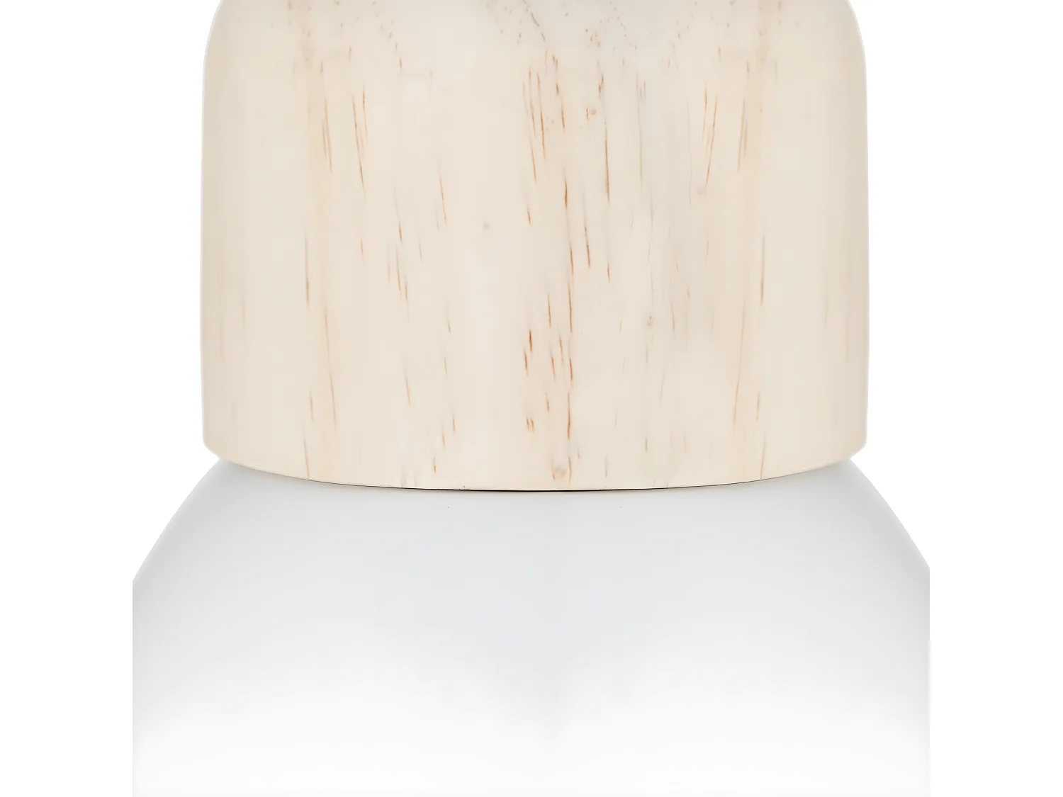 Luminaire Suspension en Bois et Métal Blanc D 15 cm