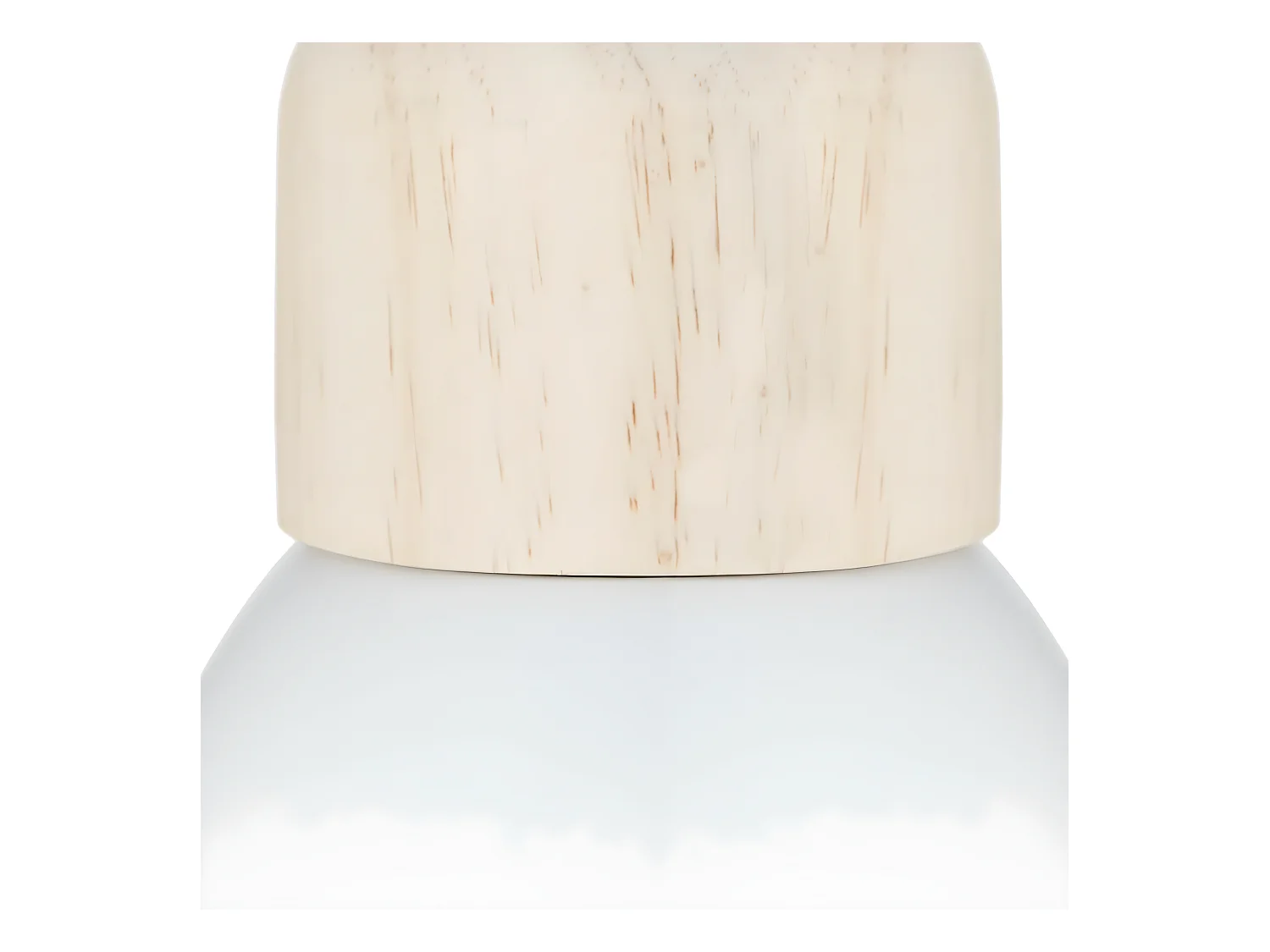 Luminaire Suspension en Bois et Métal Blanc D 15 cm