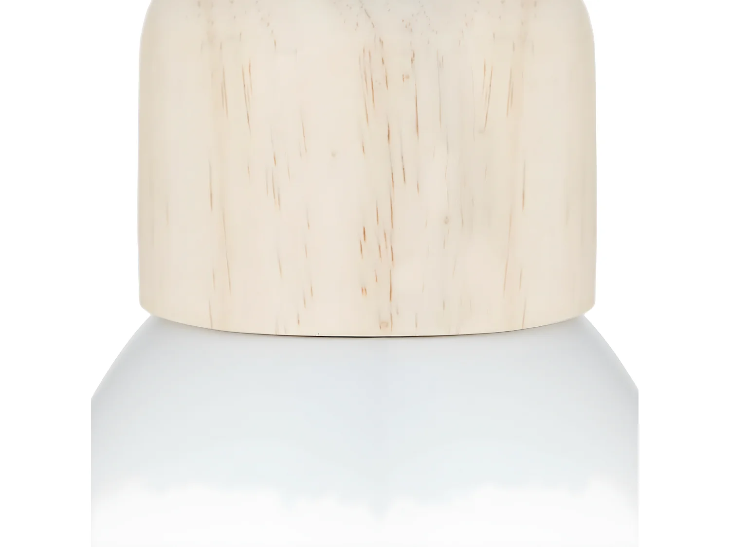 Luminaire Suspension en Bois et Métal Blanc D 15 cm