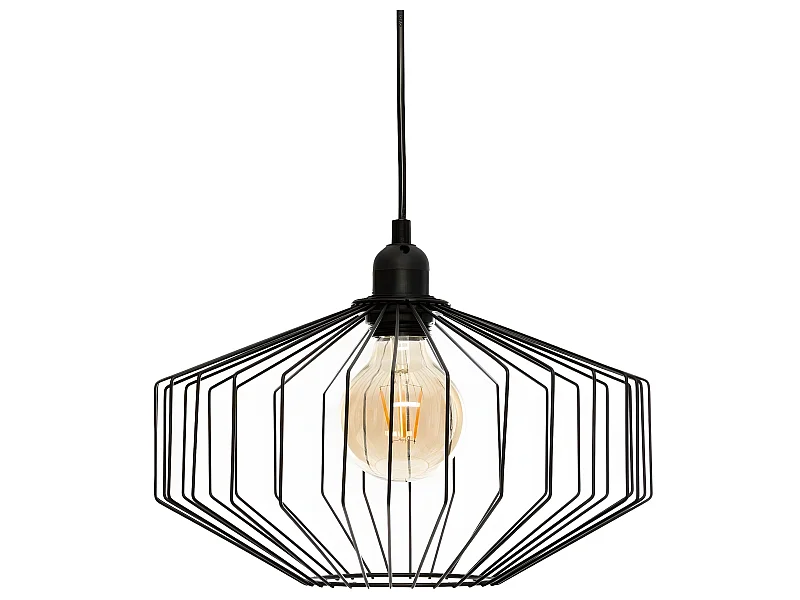 Luminaire Suspension en Métal filaire Noir D 30.5 cm