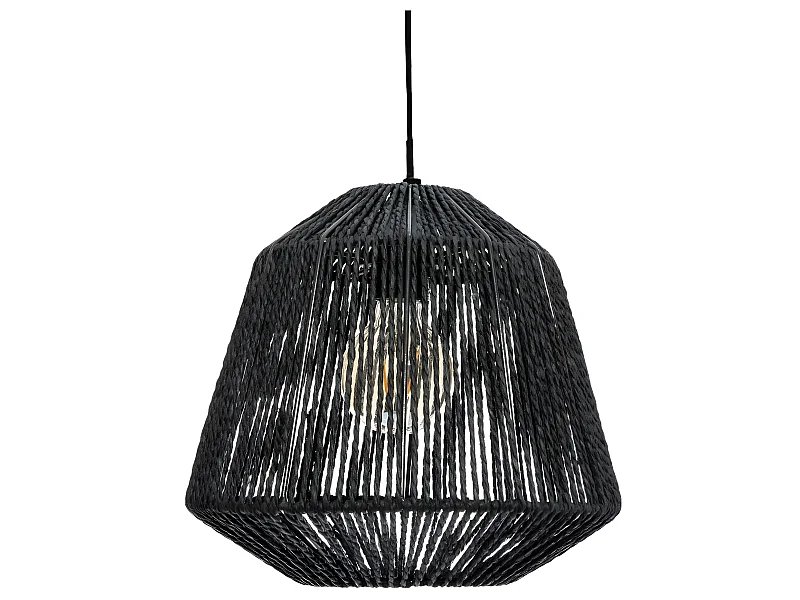 Luminaire Suspension Corde D 29 cm Noir