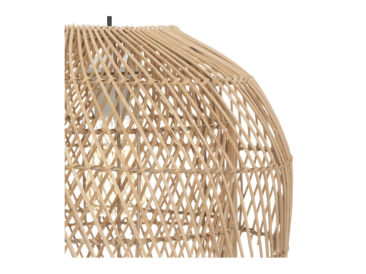 Luminaire Suspension en Rotin et Métal D 38 cm