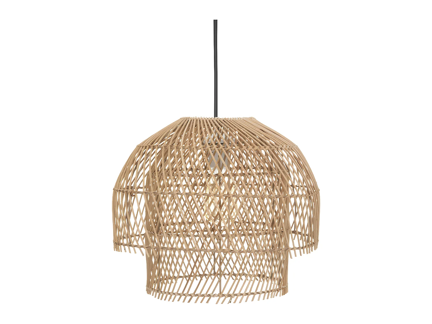Luminaire Suspension en Rotin et Métal D 38 cm