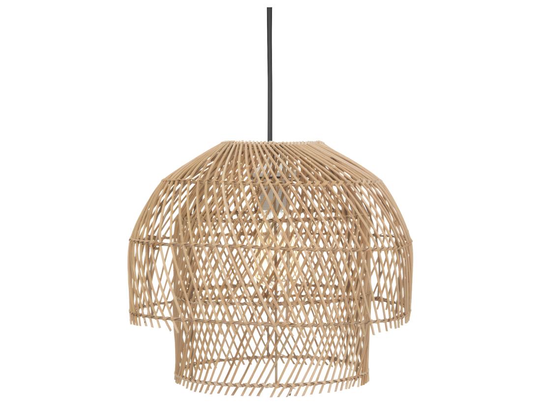 vente unique Luminaire Suspension en Rotin et Métal D 38 cm
