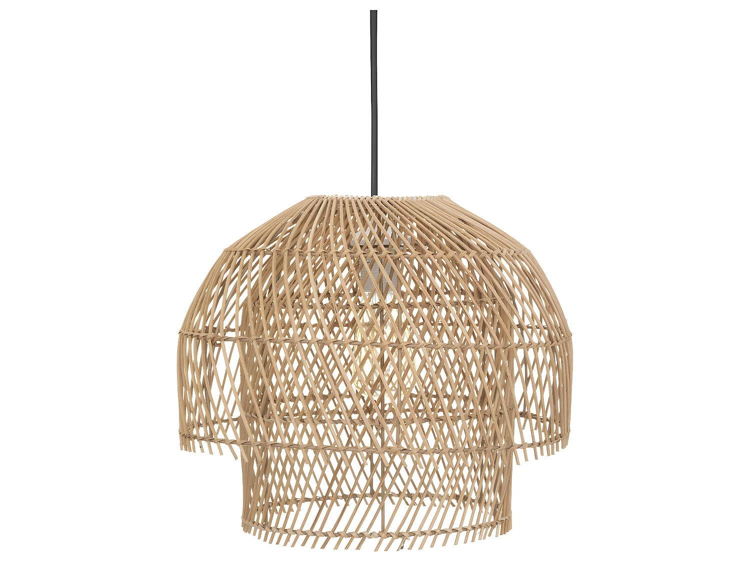 Luminaire Suspension en Rotin et Métal D 38 cm