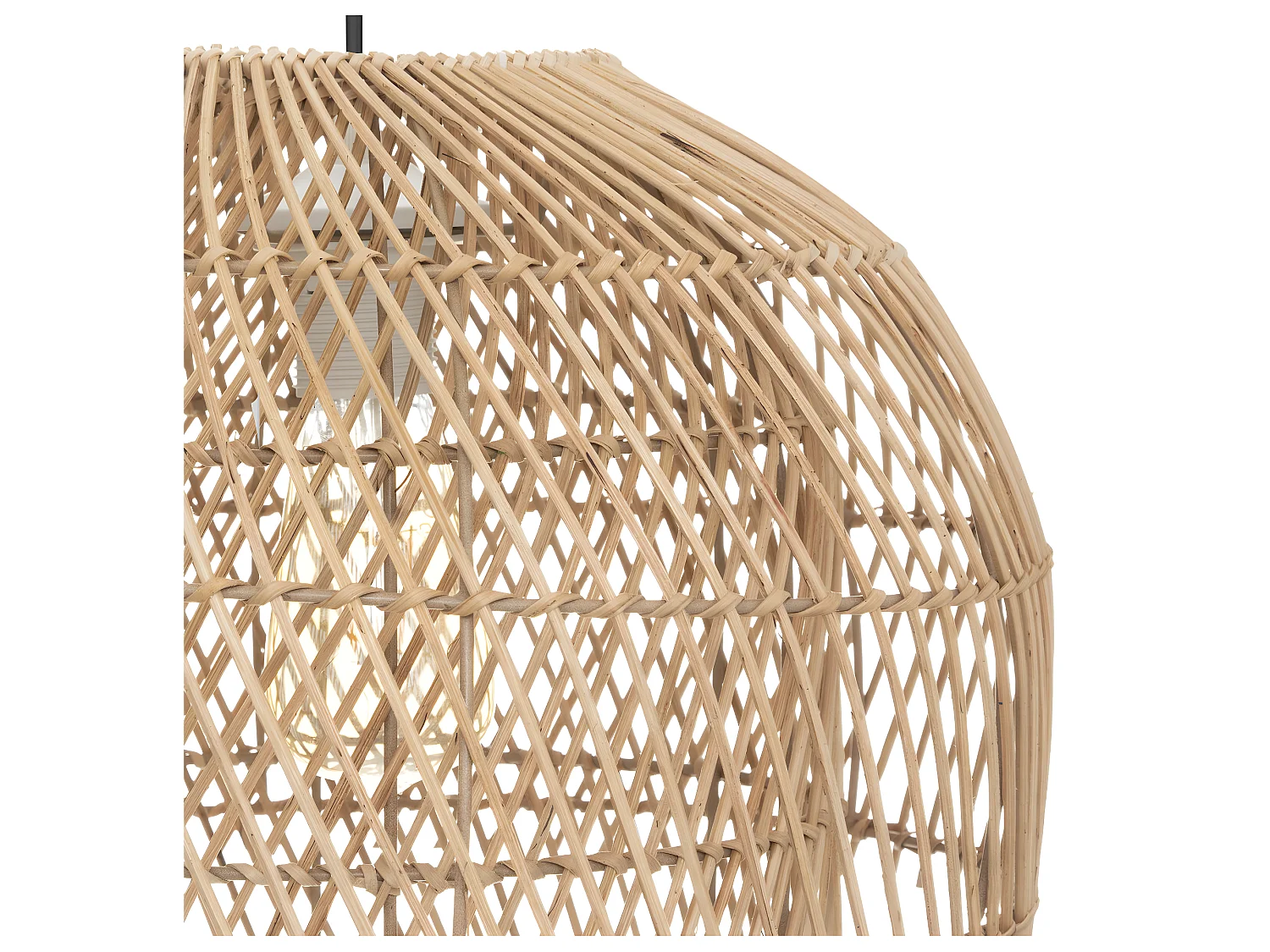 Luminaire Suspension en Rotin et Métal D 38 cm