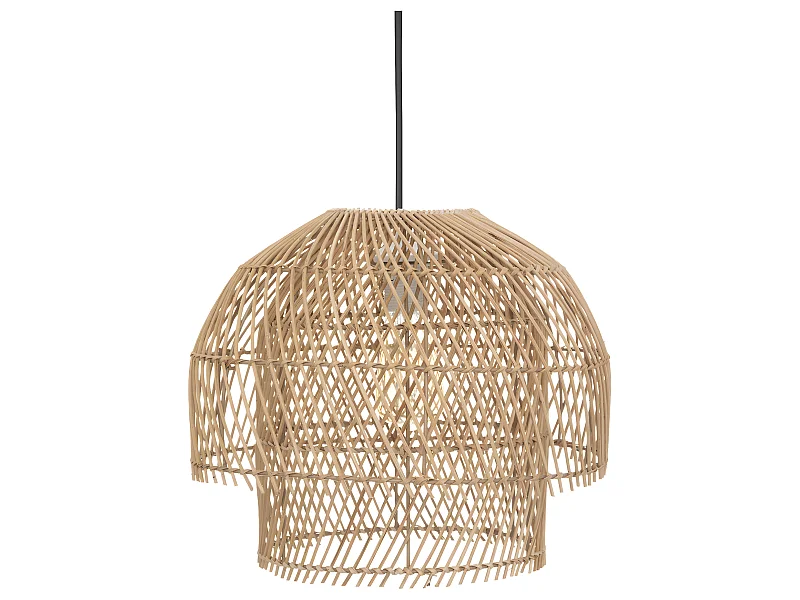 Luminaire Suspension en Rotin et Métal D 38 cm