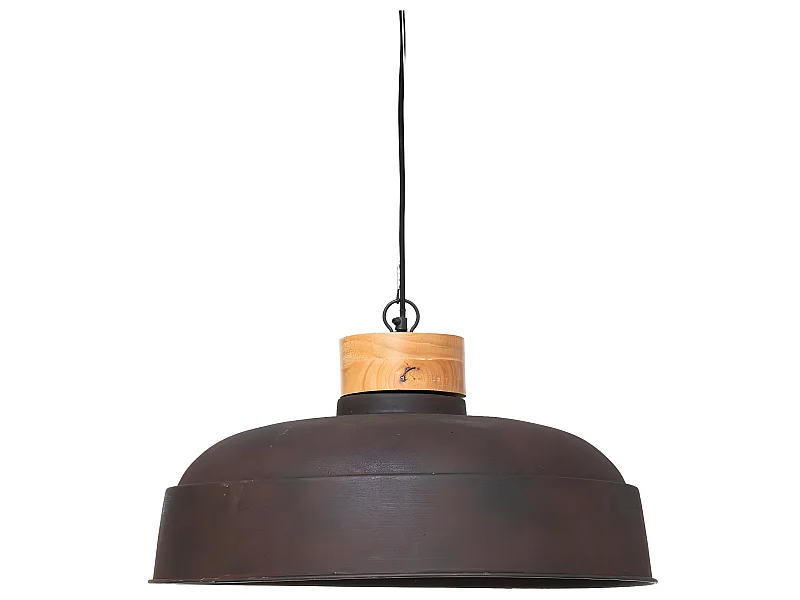 Luminaire Suspension en Métal aspect vieilli et Bois de Manguier D 57 cm
