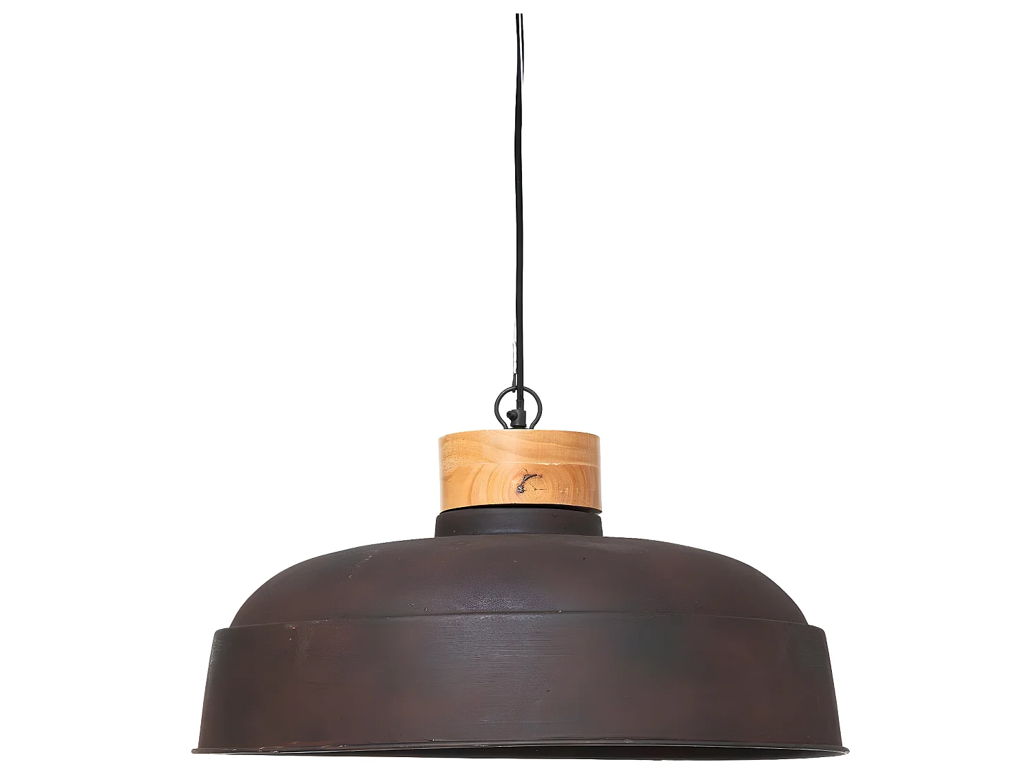 Luminaire Suspension en Métal aspect vieilli et Bois de Manguier D 57 cm