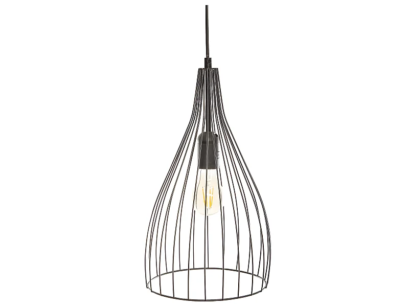 Luminaire Suspension en Métal filaire Noir D 19.5 cm