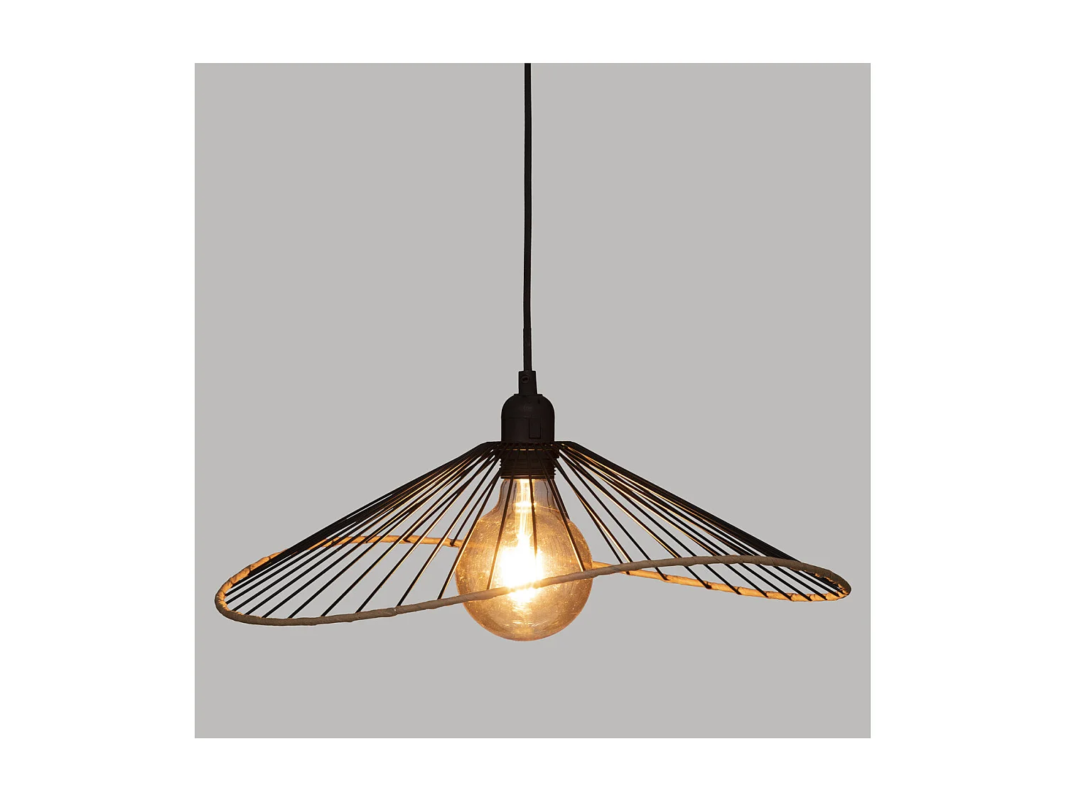 Luminaire Suspension en Métal Noir D 45 cm
