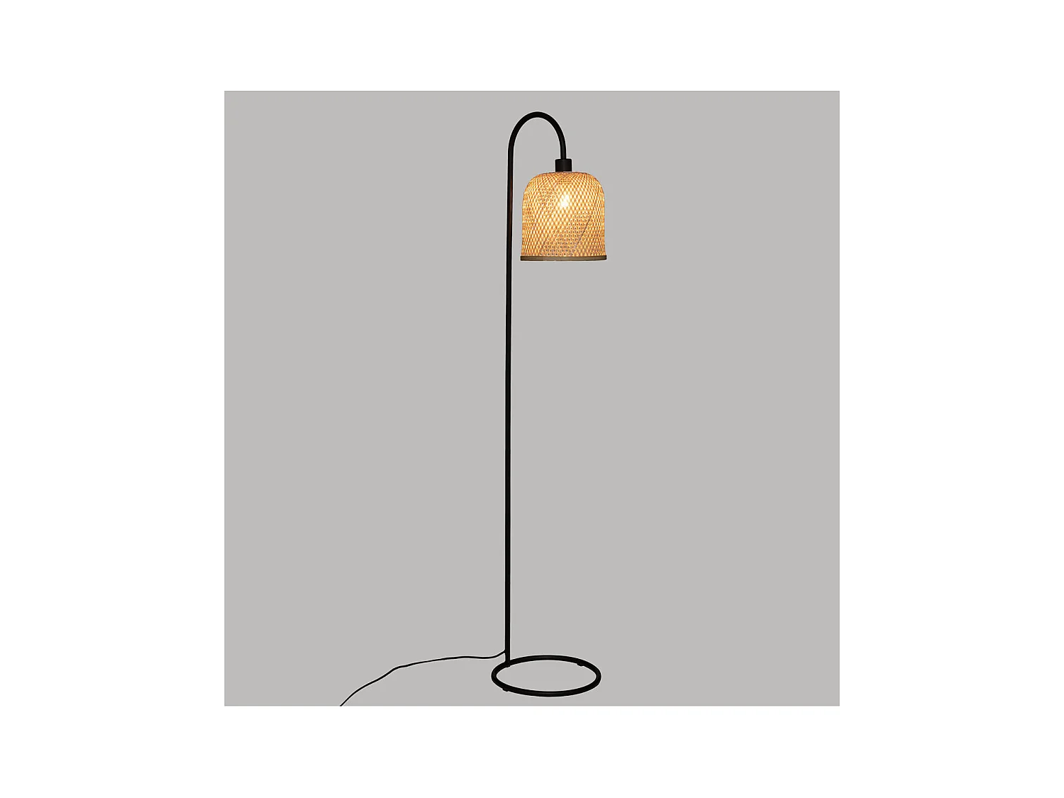Lampadaire en Bambou et Métal H 159 cm