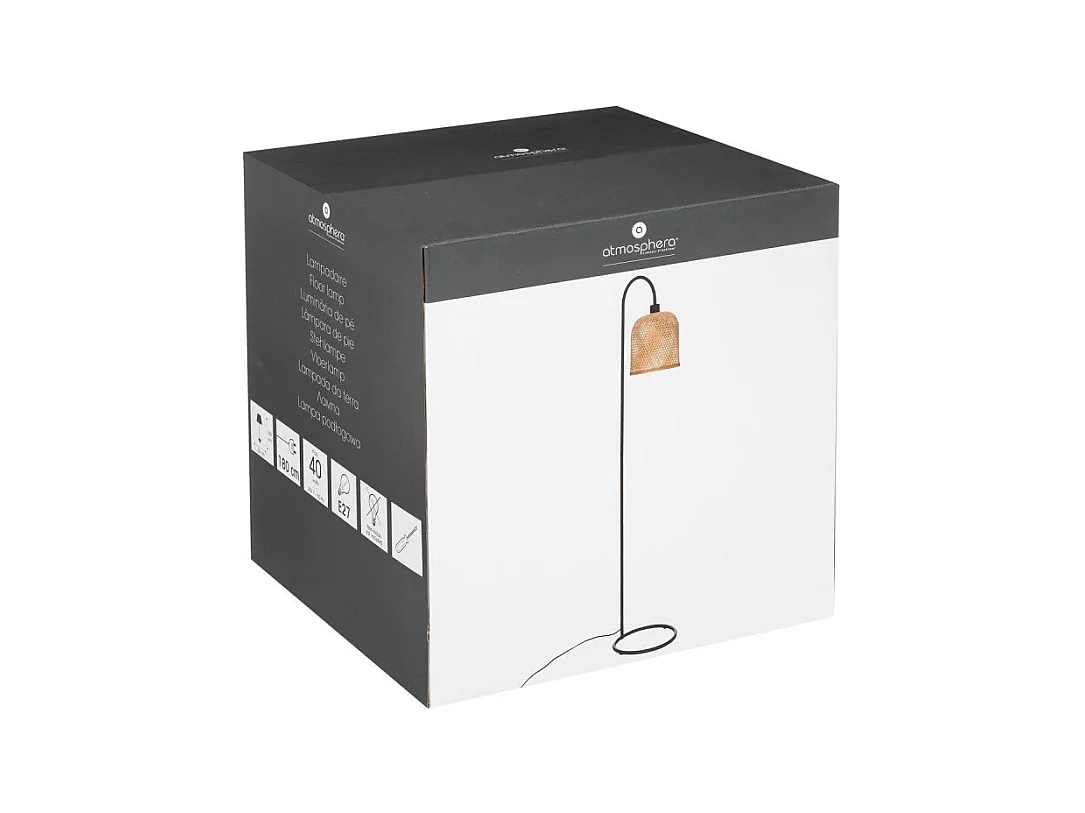 Lampadaire en Bambou et Métal H 159 cm