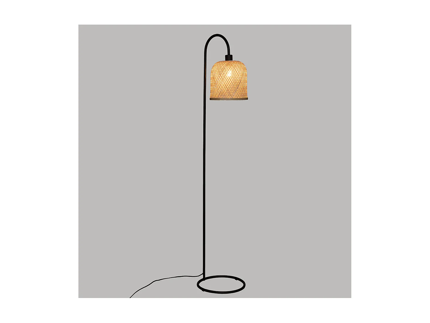 Lampadaire en Bambou et Métal H 159 cm