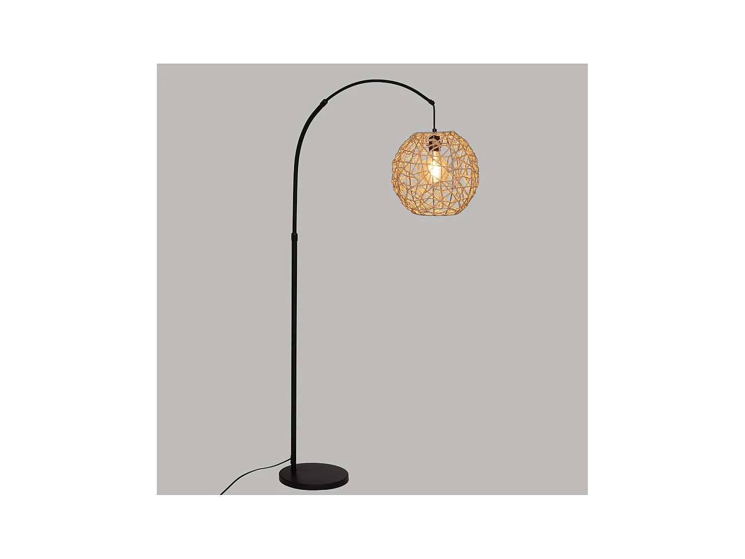 Lampadaire Arc Beige et Noir H 180 cm