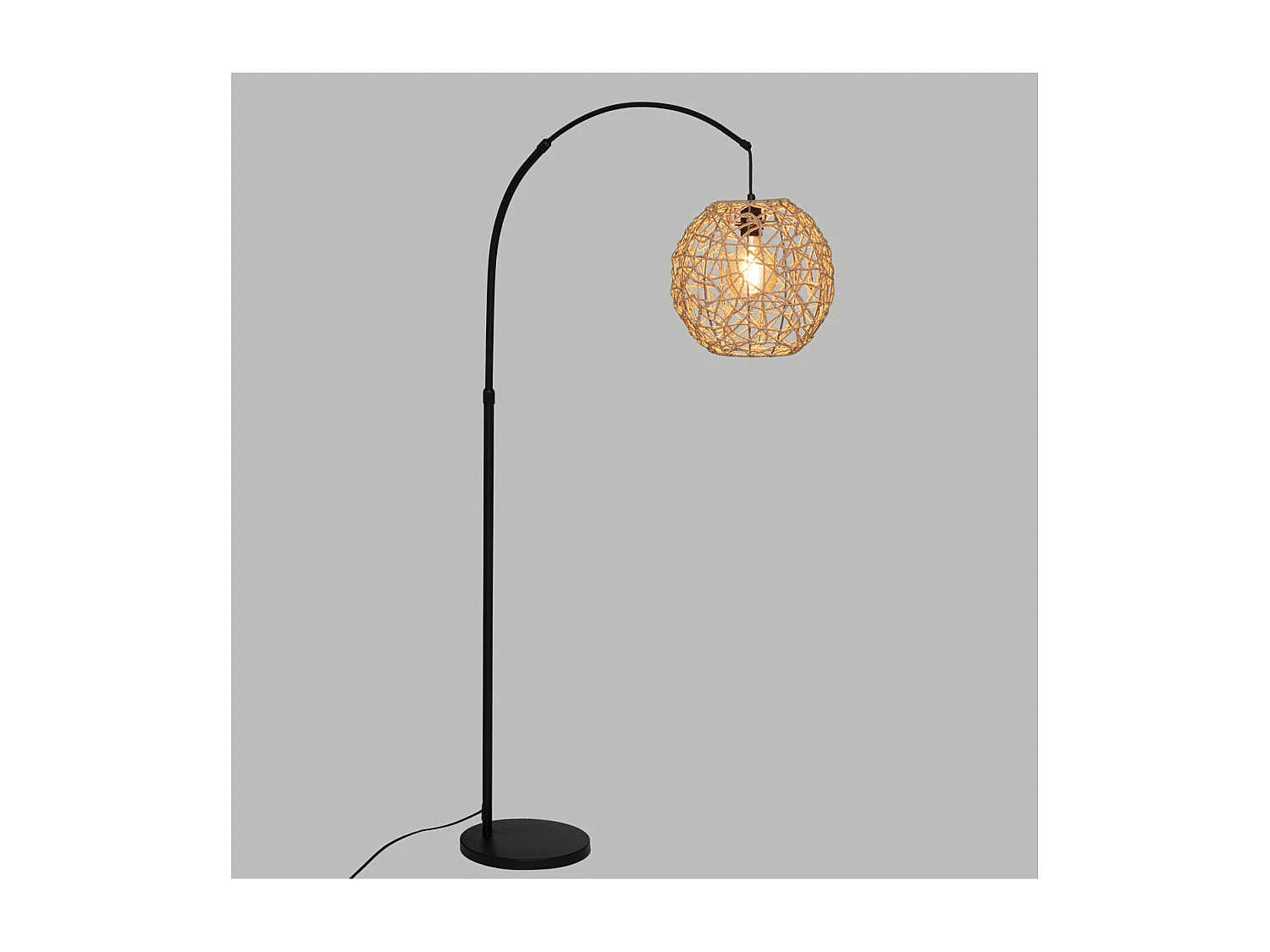 Lampadaire Arc Beige et Noir H 180 cm