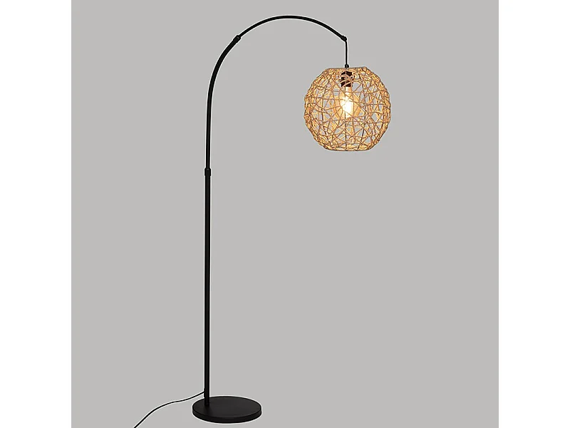 Lampadaire Arc Beige et Noir H 180 cm