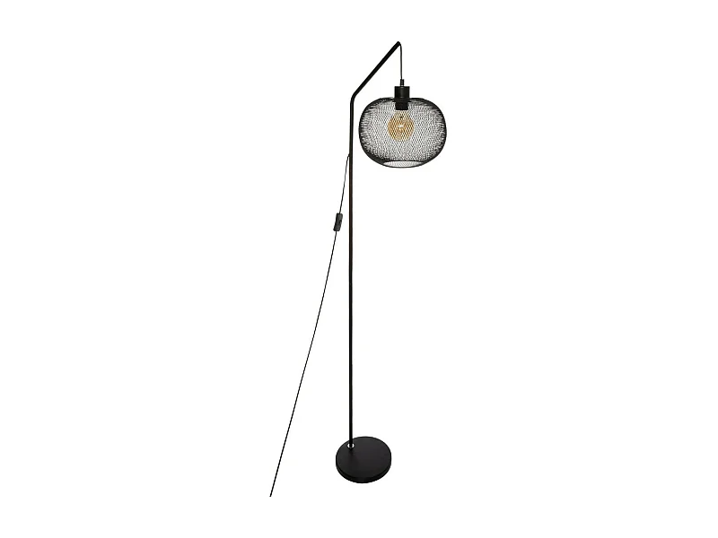 Lampadaire Arc en métal Noir H 157.5 cm