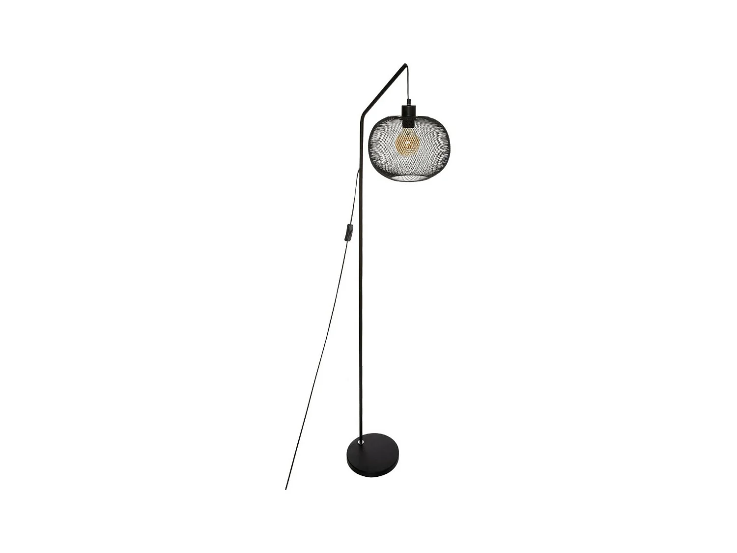 Lampadaire Arc en métal Noir H 157.5 cm