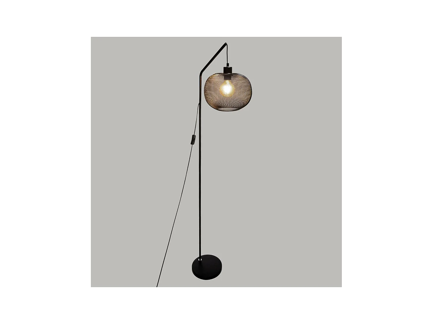 Lampadaire Arc en métal Noir H 157.5 cm