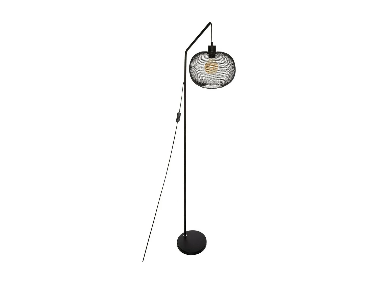 Lampadaire Arc en métal Noir H 157.5 cm