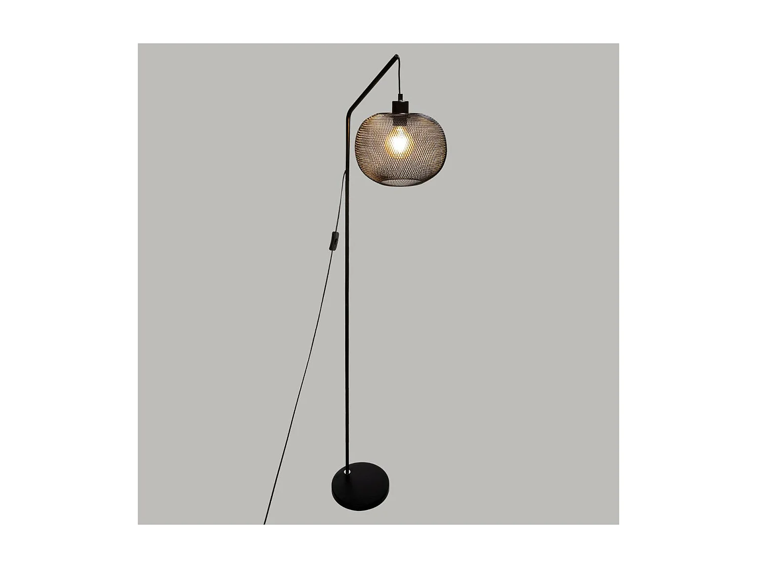 Lampadaire Arc en métal Noir H 157.5 cm