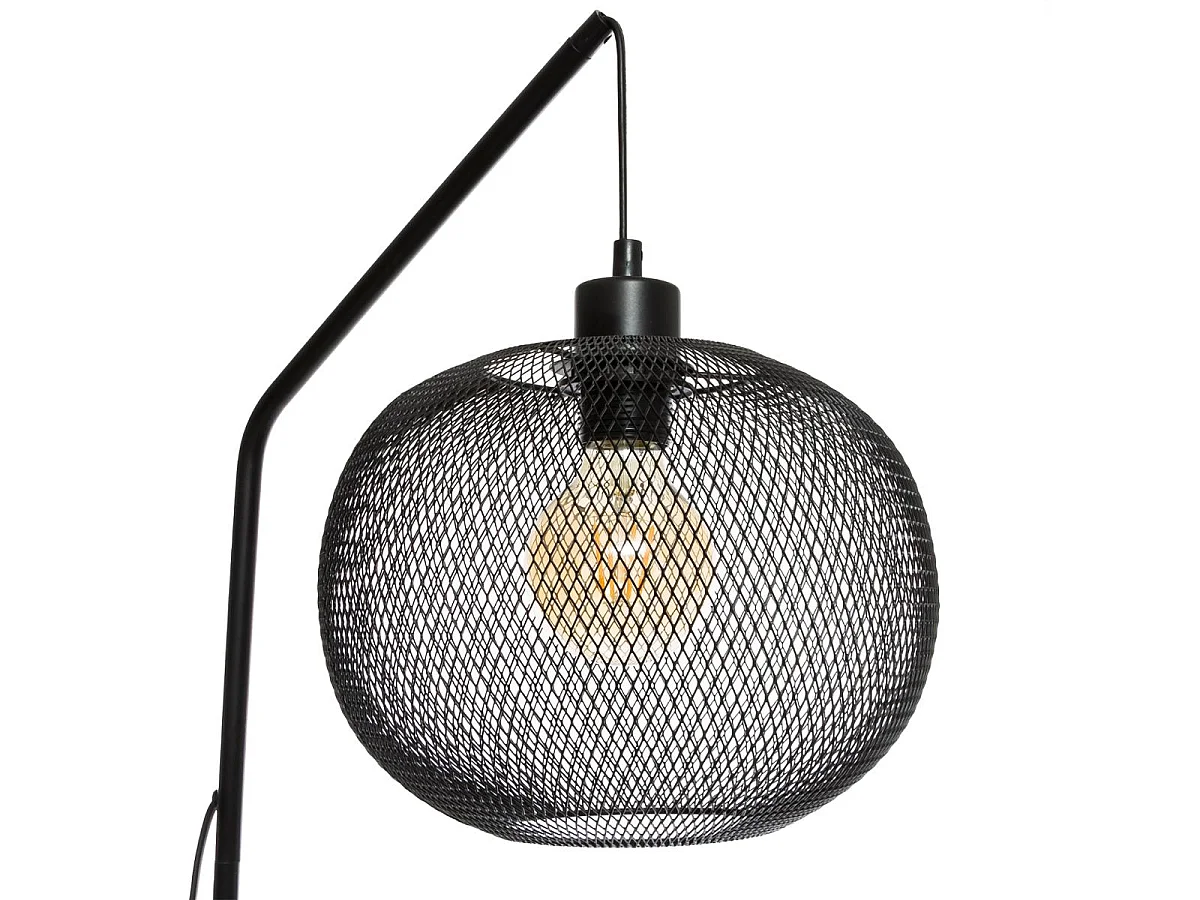 Lampadaire Arc en métal Noir H 157.5 cm