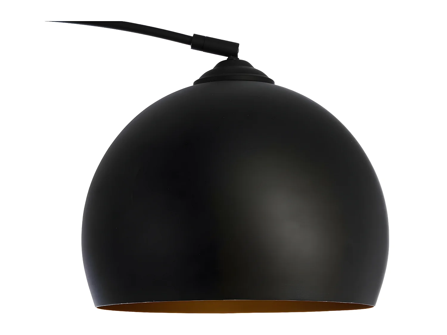 Lampadaire en Métal Noir Abat-Jour intérieur doré-cuivré  H 175 cm