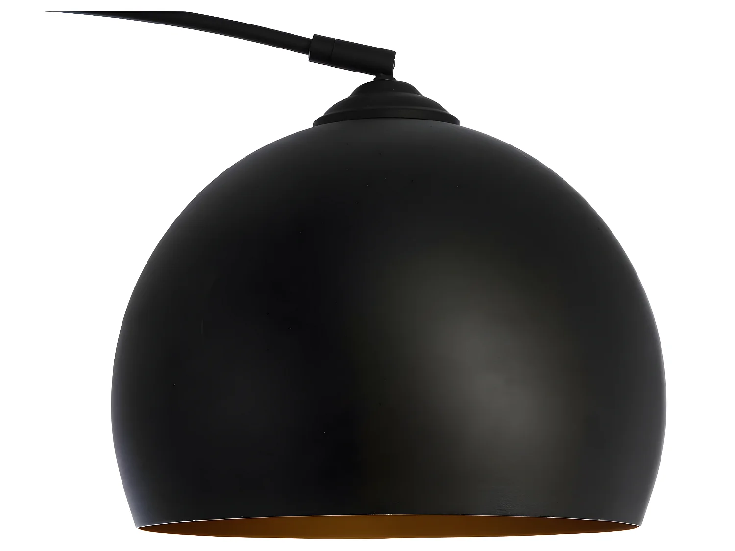 Lampadaire en Métal Noir Abat-Jour intérieur doré-cuivré  H 175 cm