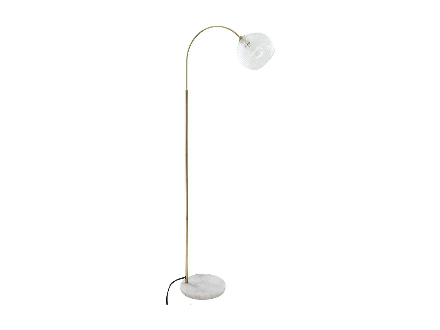 Lampadaire en Verre Pied en métal Base en Marbre H 150 cm