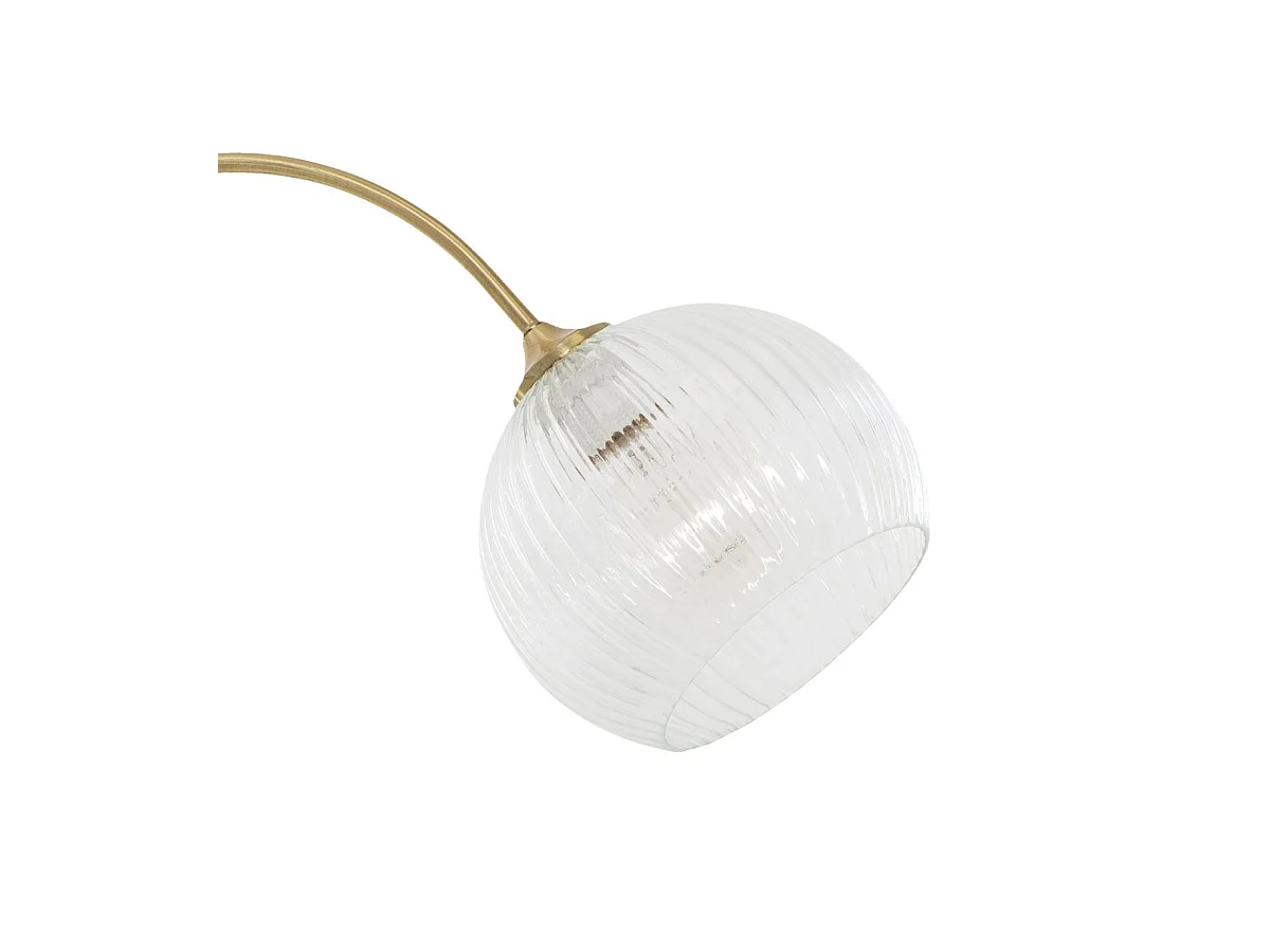 Lampadaire en Verre Pied en métal Base en Marbre H 150 cm