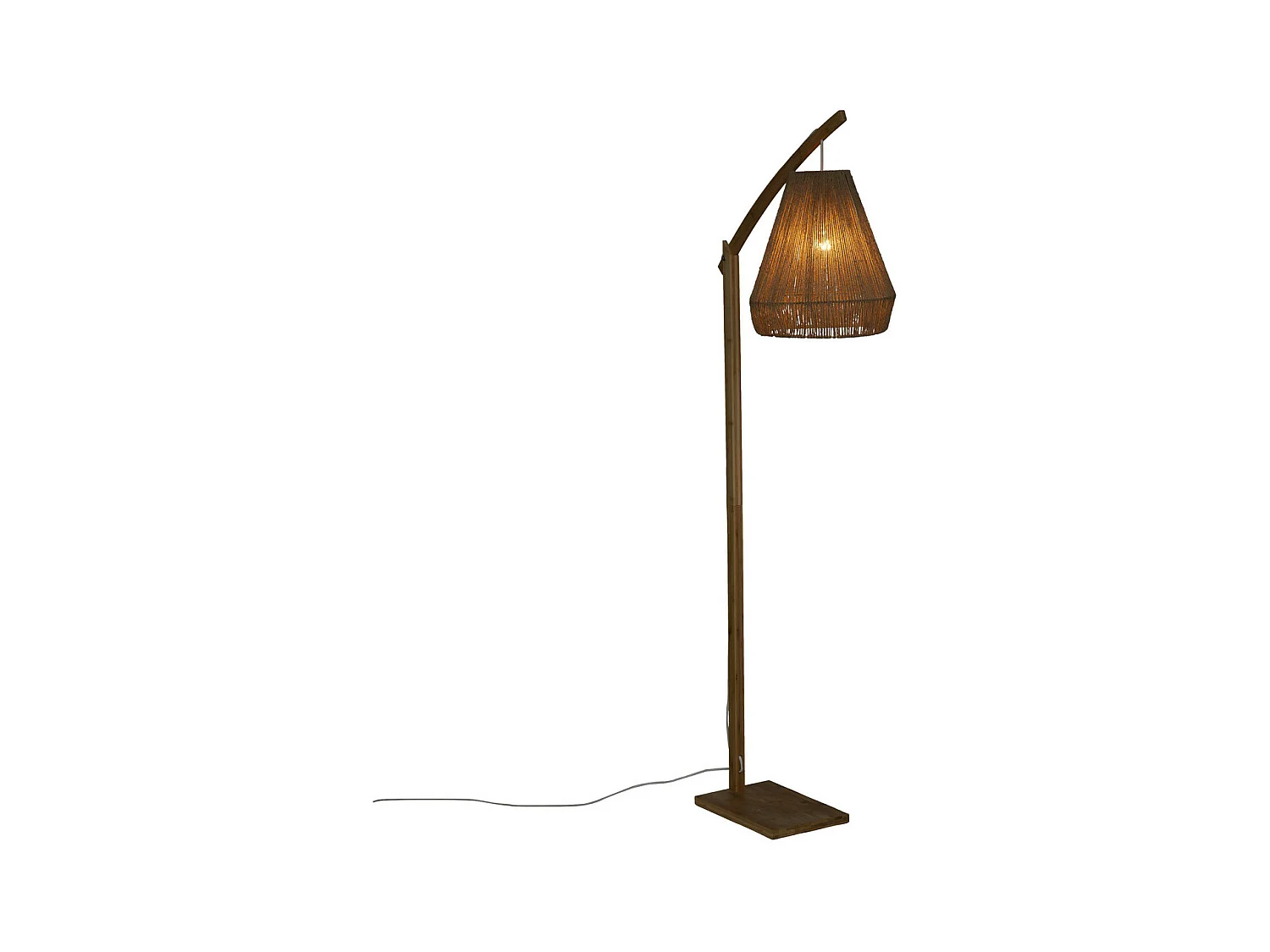 Lampadaire Arc en Bambou H 158 cm