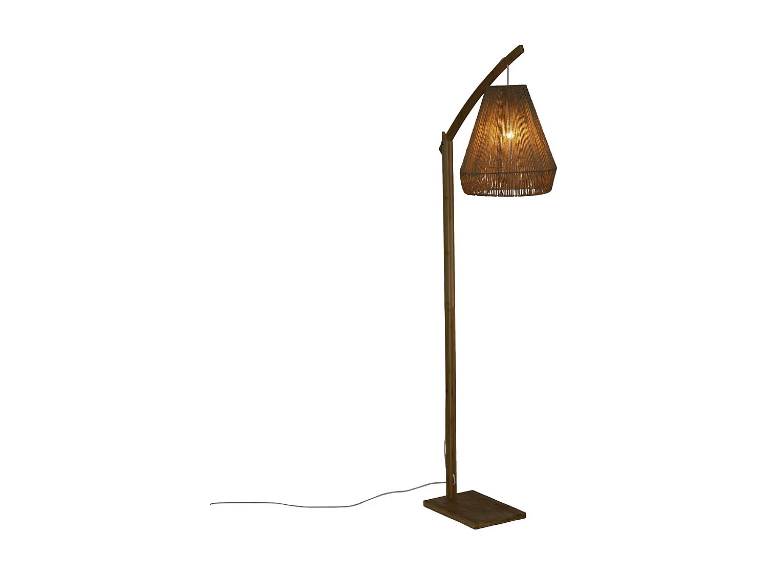 Lampadaire Arc en Bambou H 158 cm