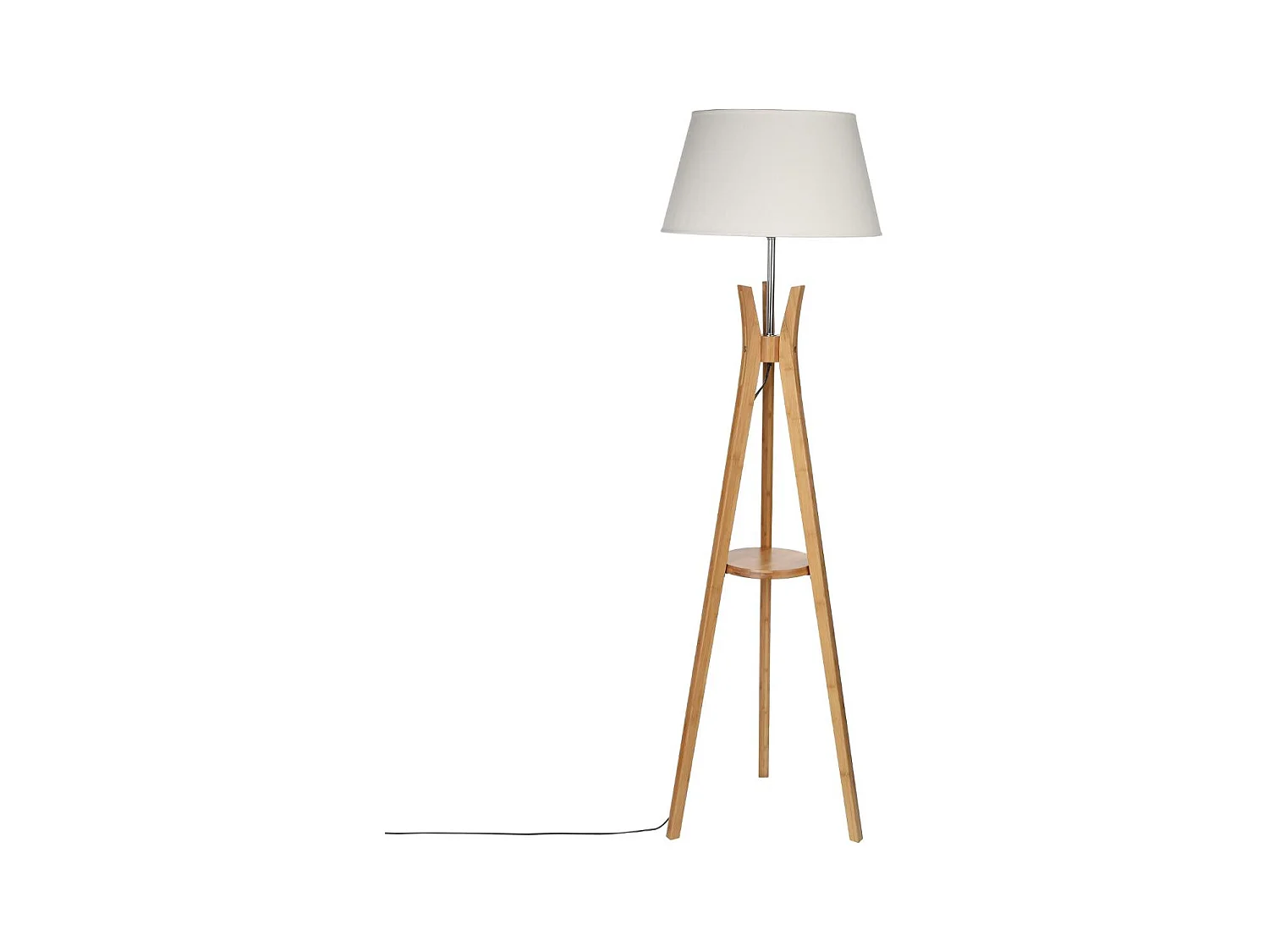 Lampadaire Trépied en Bambou H 156 cm