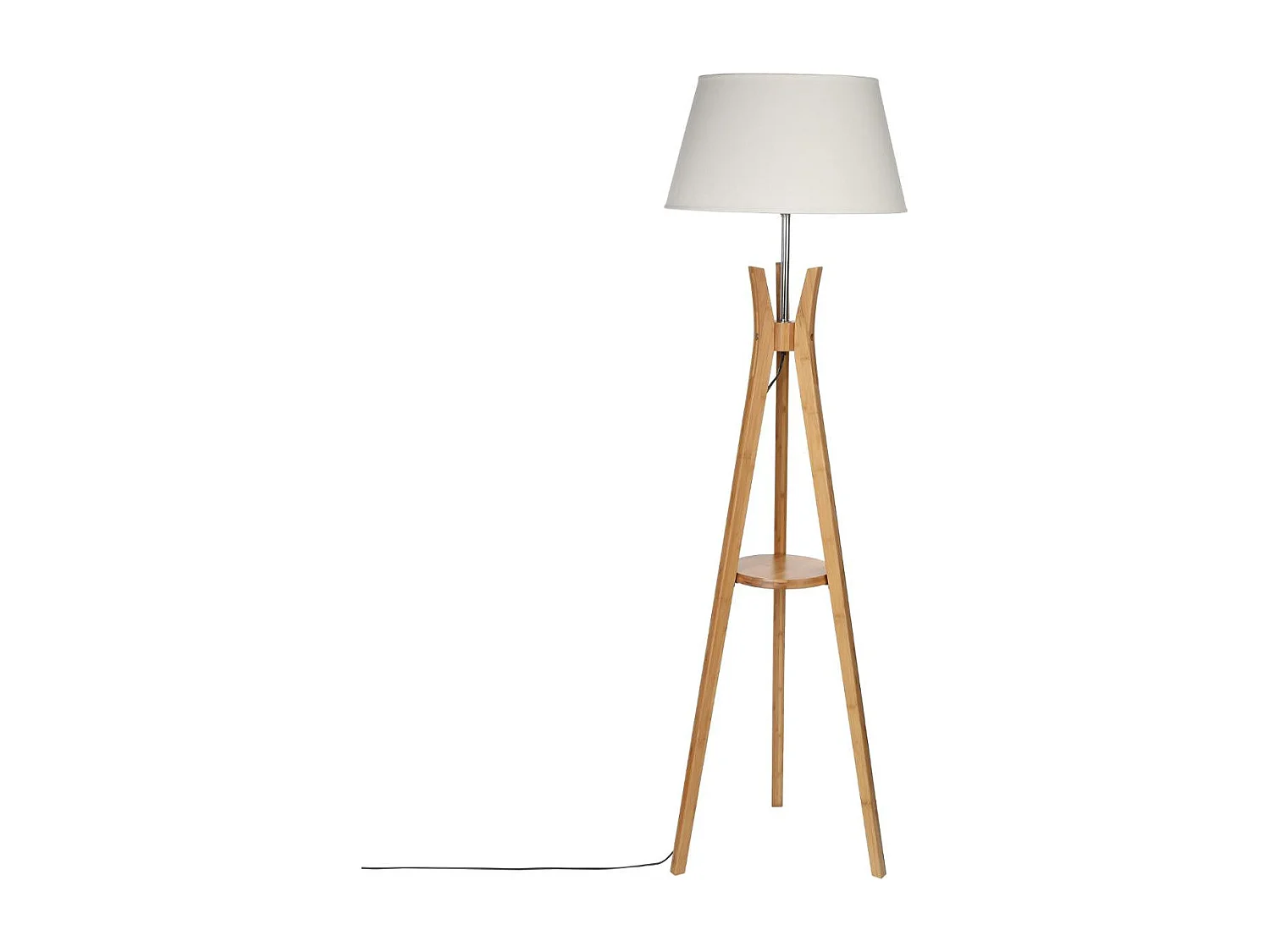 Lampadaire Trépied en Bambou H 156 cm