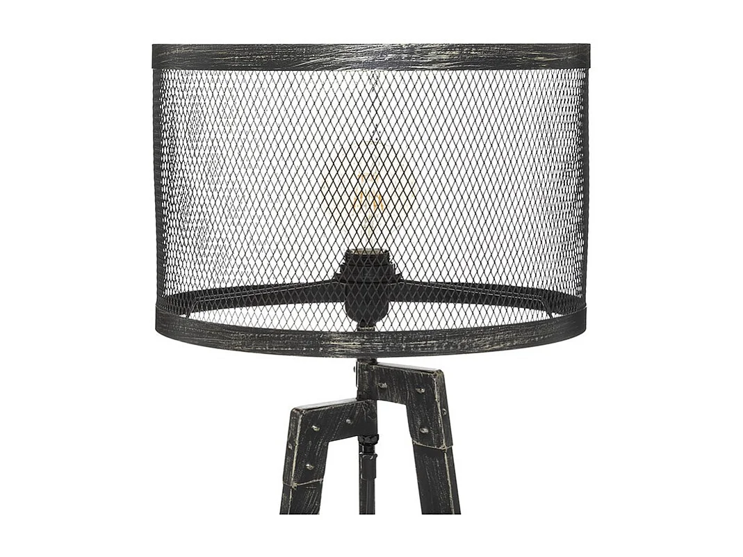 Lampadaire Trépied en Métal Noir industriel design Vintage H 140 cm