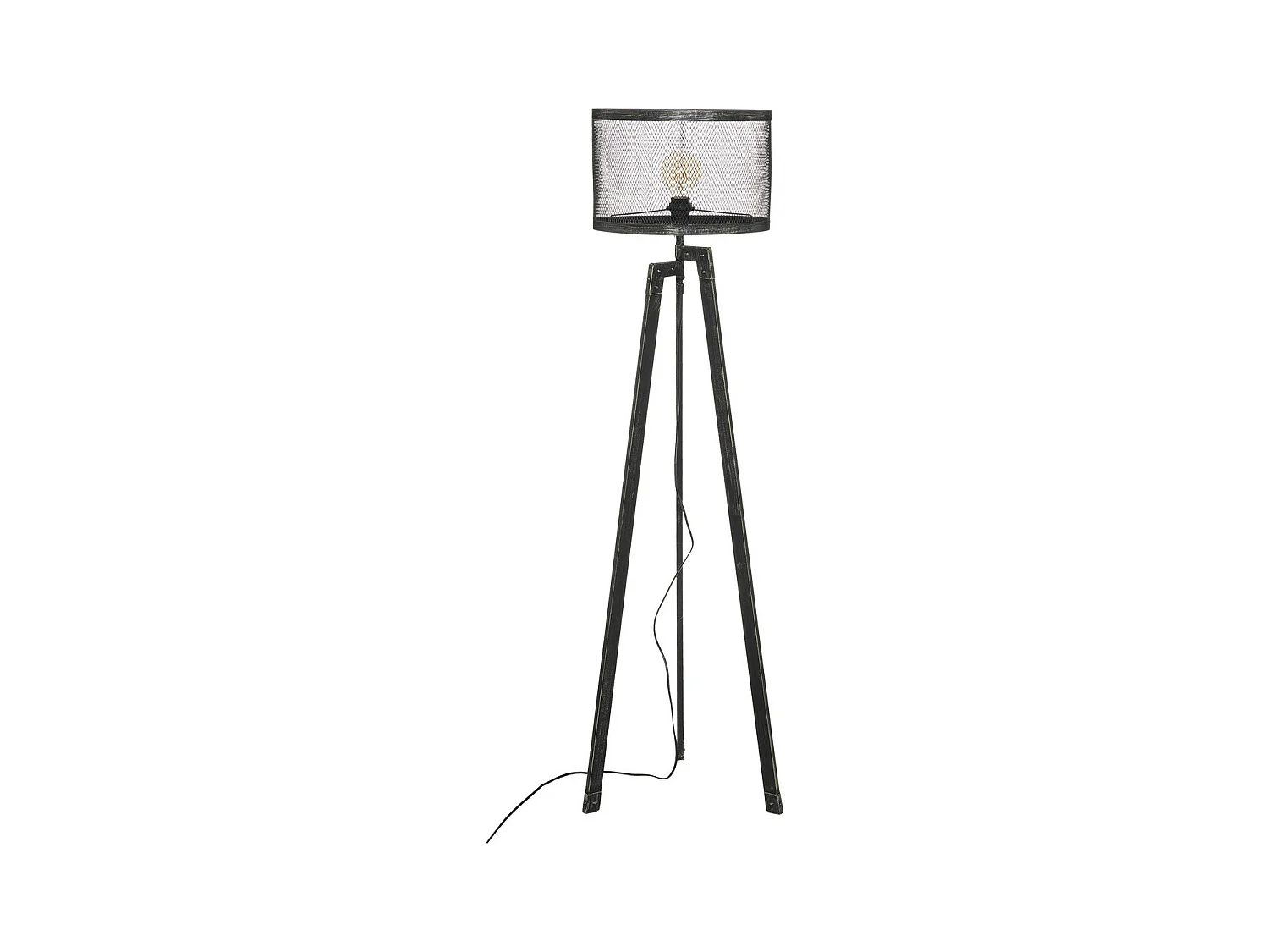 Lampadaire Trépied en Métal Noir industriel design Vintage H 140 cm