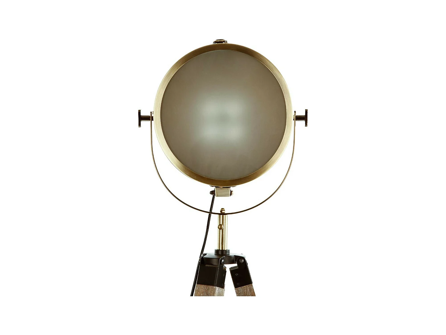 Lampadaire projecteur en Métal et Bois aspect vieilli H 150 cm