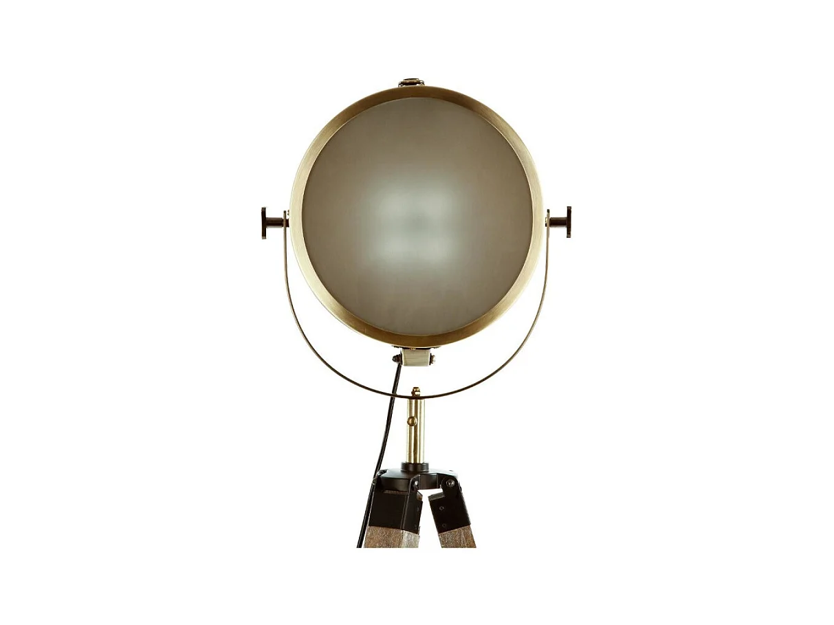 Lampadaire projecteur en Métal et Bois aspect vieilli H 150 cm