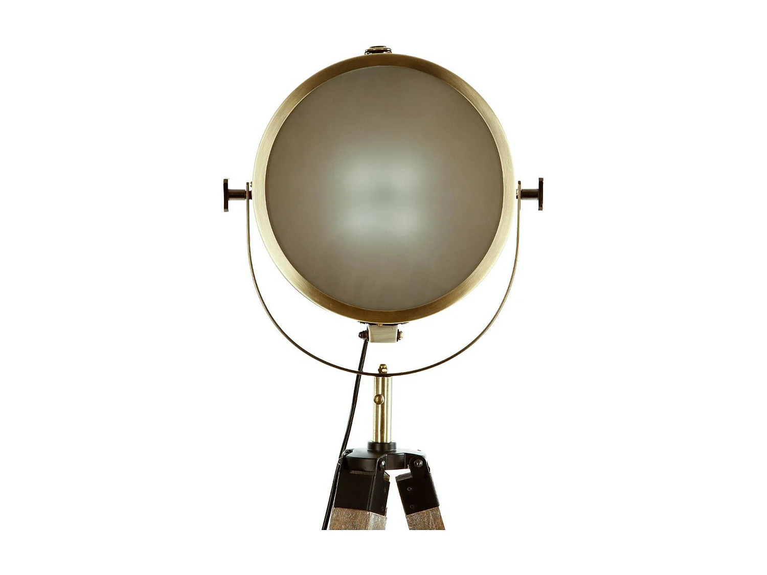 Lampadaire projecteur en Métal et Bois aspect vieilli H 150 cm