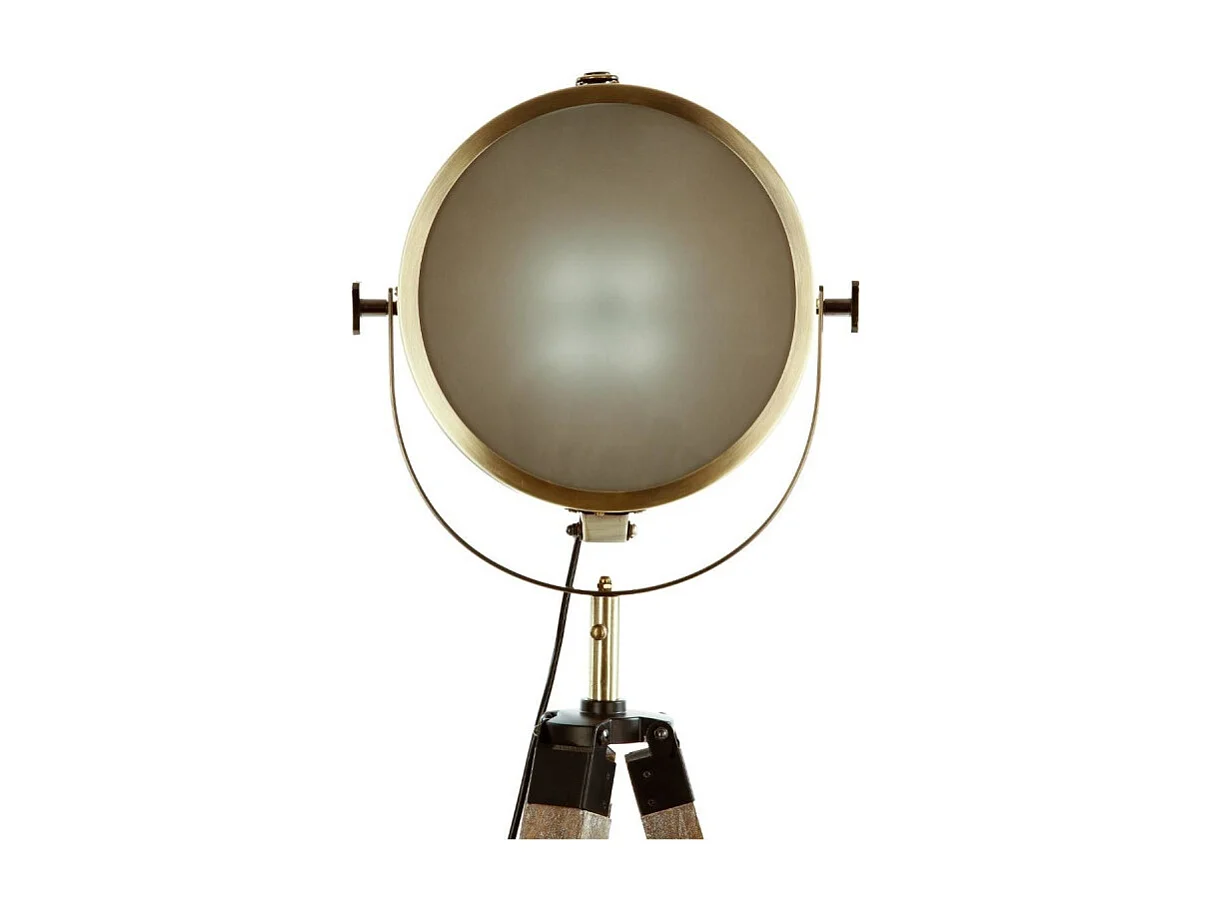 Lampadaire projecteur en Métal et Bois aspect vieilli H 150 cm