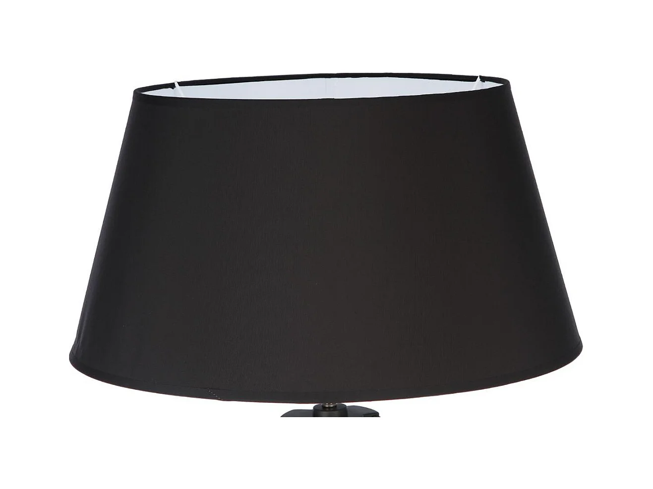 Lampadaire Trépied en Bois et Abat-jour Noir H 145 cm